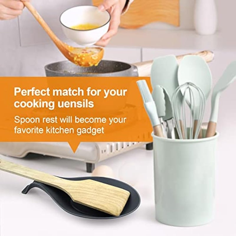 Silicone Spoon Rest for Stove Top, 3 Pack Large Silicone Spoon Holder for Kitchen Counter, Coffee Spoon Rest, Heat Resistant Cooking Spoon Holder Perfect Kitchen Gadgets,Ladles - Image 4